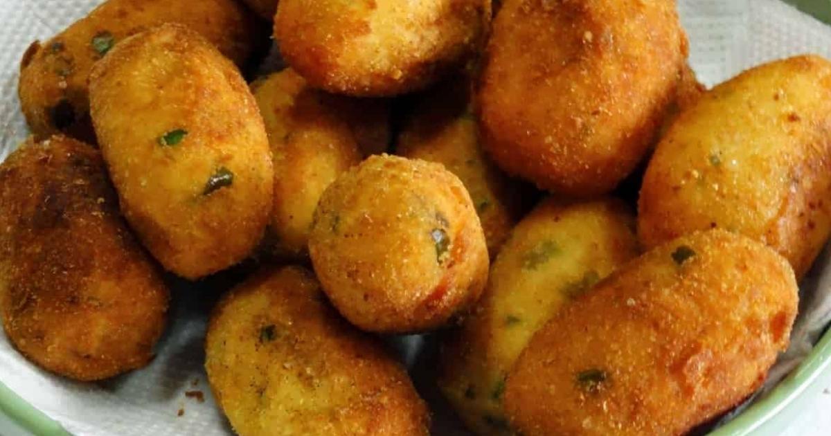 Bolinho de batata com carne moída com ingredientes que você tem em casa