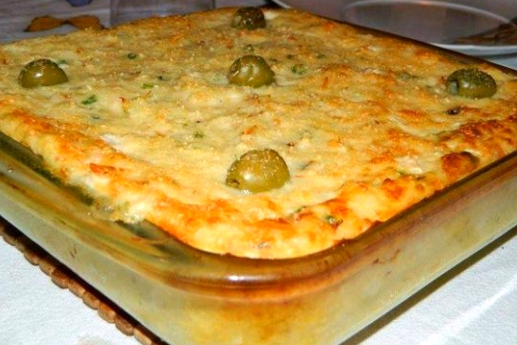 Torta de Bacalhau Gratinado com Batata