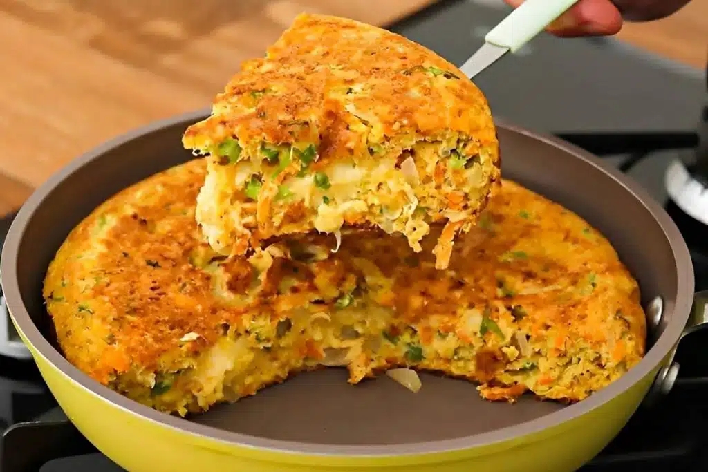 Torta de legumes de frigideira, uma maneira deliciosa e rápida das crianças comerem legumes